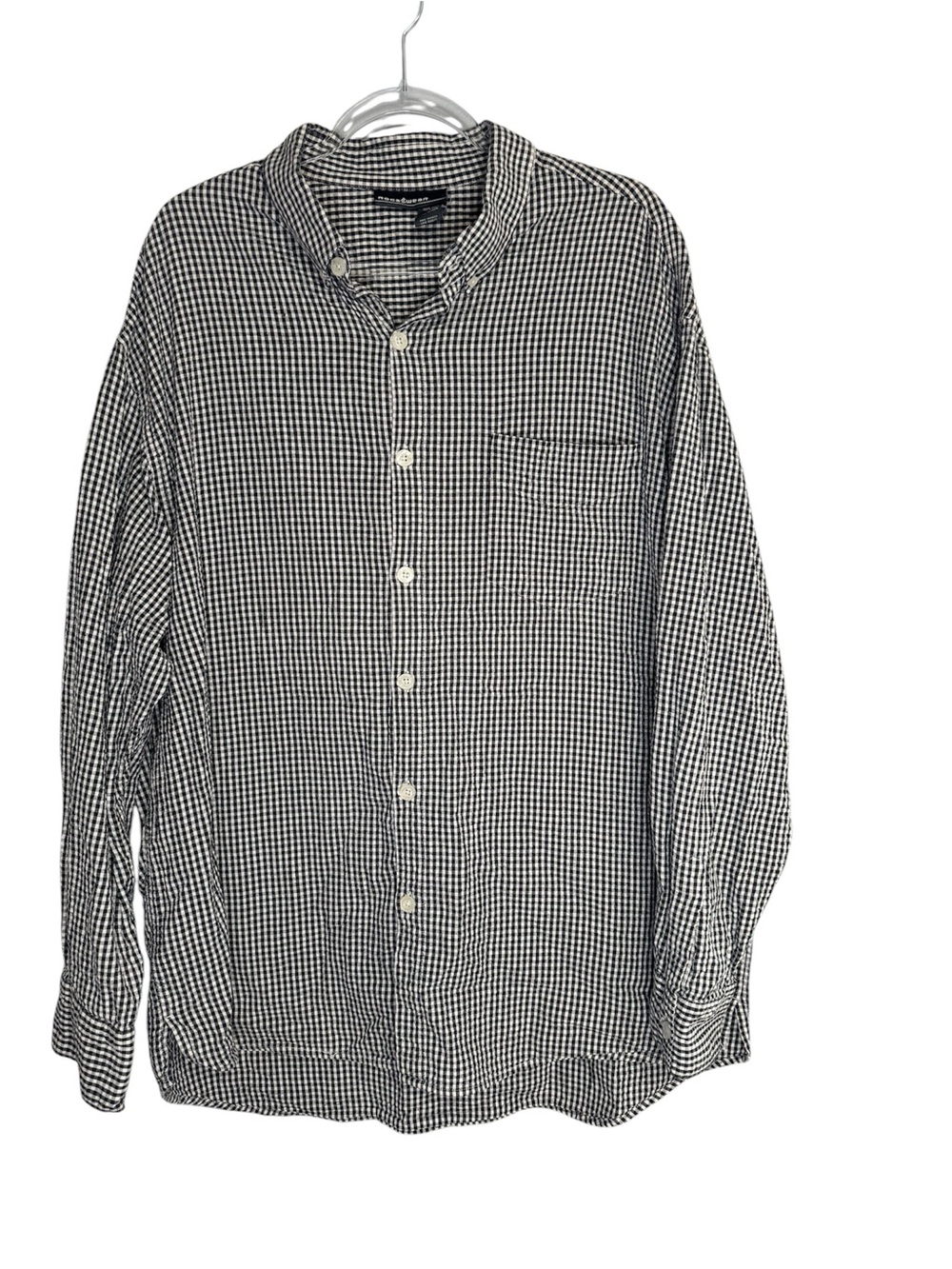 Vintage Y2K Rocawear Black & White Gingham Button-Down Shirt 2XL Logo Hip Hop